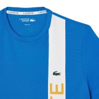 Lacoste Sport Ultra Dry Bleu Blanc T-Shirt  Offre - Pas cher