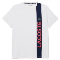 Camiseta Lacoste Sport Ultra Dry Blanco Azul Marino  Oferta + Barato
