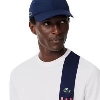 Camiseta Lacoste Sport Ultra Dry Blanco Azul Marino  Oferta + Barato