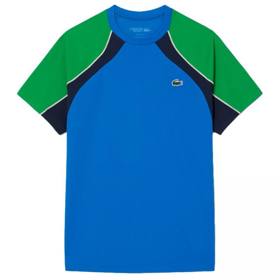 Camiseta Lacoste Ultra Dry Azul Marino Verde  Oferta + Barato