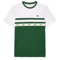 Maglietta Lacoste Ultra Dry Verde Bianco  Offerta + Economico