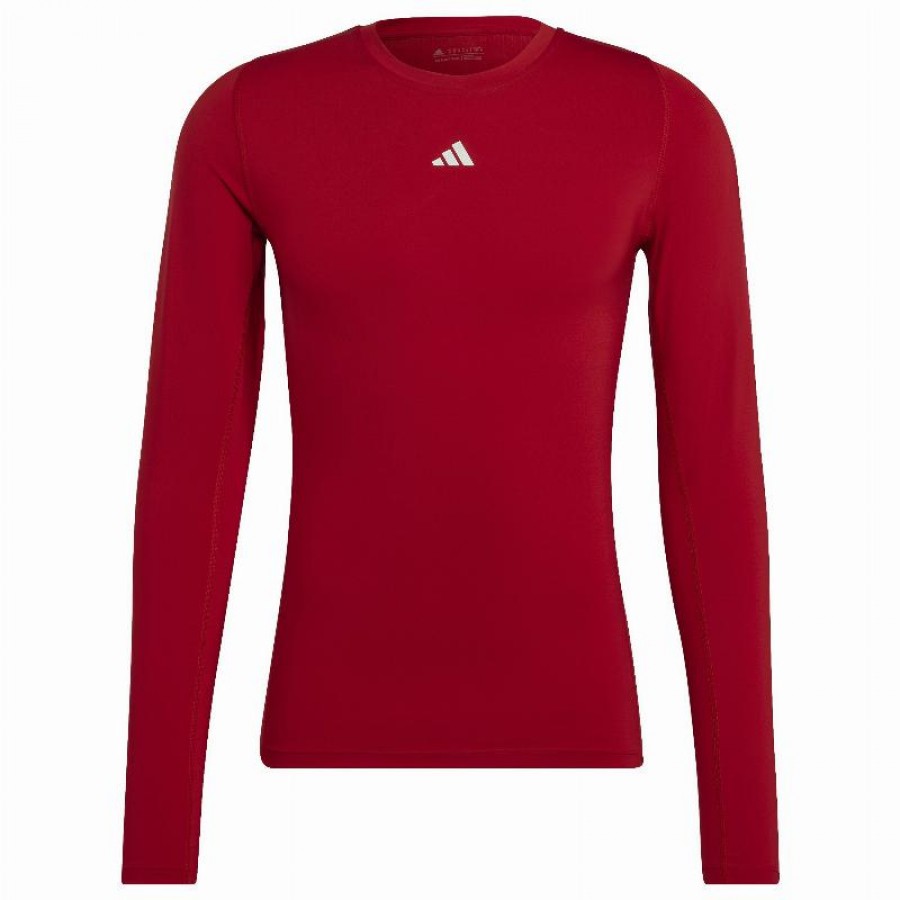 Camiseta Manga Larga Adidas Techfit Rojo  Oferta + Barato