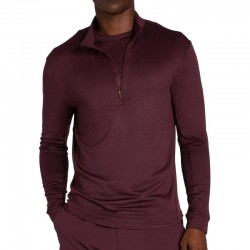 Camiseta Manga Larga Wilson Everyday Performance Half Zip Rojo Oscuro