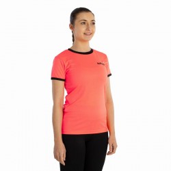Camiseta Softee Galaxy Coral Fluor Negro Mujer