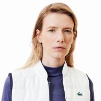 Lacoste Slim Fit Navy Blue White Women''s Vest  Offer + Cheap