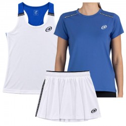 Conjunto Bullpadel Adventure Journey W Court 26I Azul Blanco x3