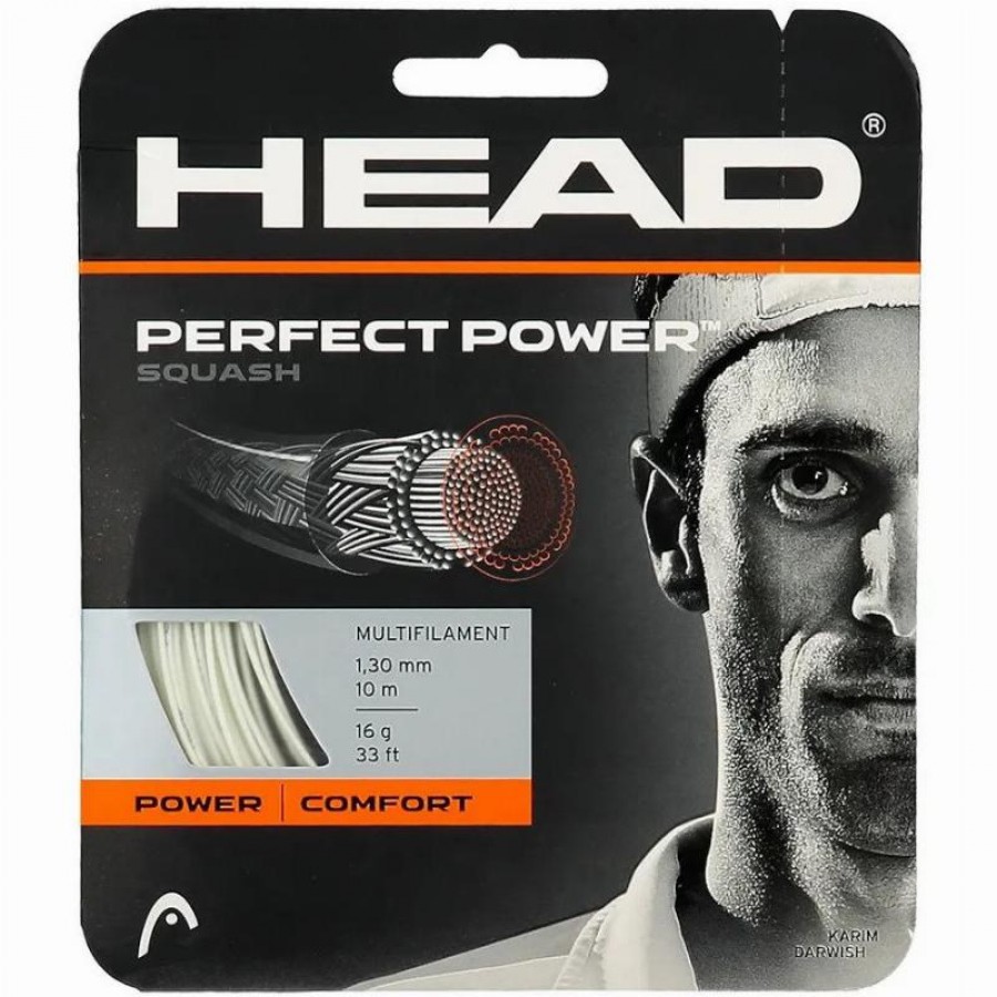 Cordaje Squash 10m Head Perfect Power 1,30mm Blanco  Oferta + Barato