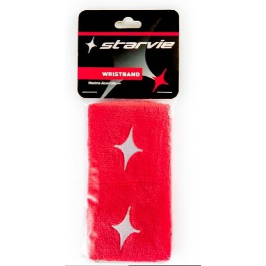StarVie Red White Wristbands 2 Units   PADELPOINT StarVie Red White Wristbands 2 Units
