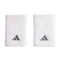 Muñequeras Adidas Largas Blanco Plata 2 Unidades