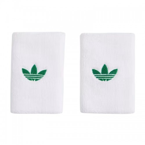 Adidas Original Long White Green Wristbands 2 Units Adidas Original Long White Green Wristbands 2 Units