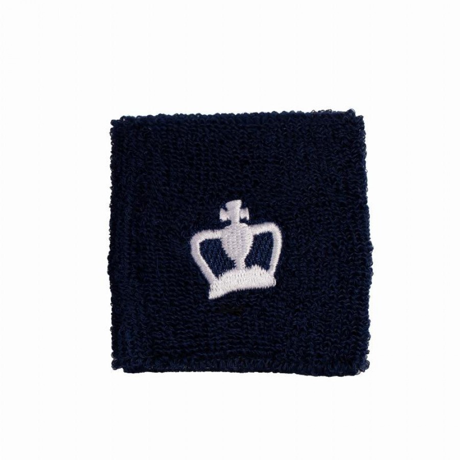 Muñequeras Black Crown Cortas Azul Marino Blanco 2 Unidades