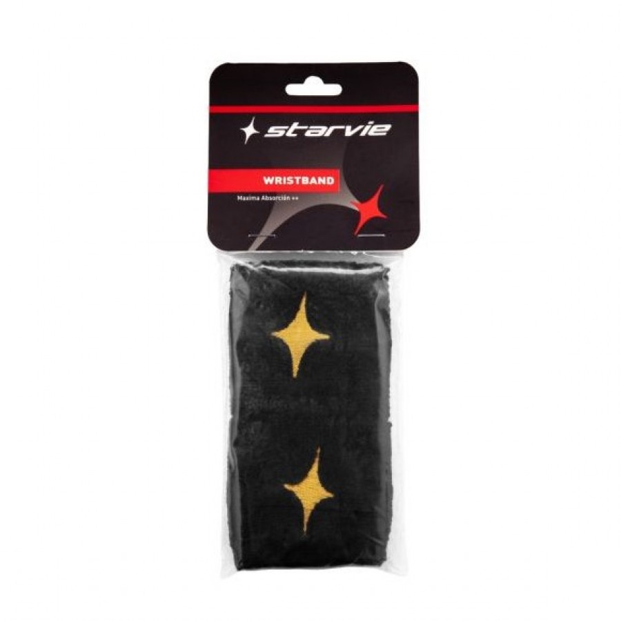 StarVie Black Gold Wristbands 2 Units  PADELPOINT StarVie Black Gold Wristbands 2 Units