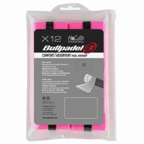Overgrips Bullpadel Microperforated Pink Fluor 12 Units Overgrips Bullpadel Microperforated Pink Fluor 12 Units