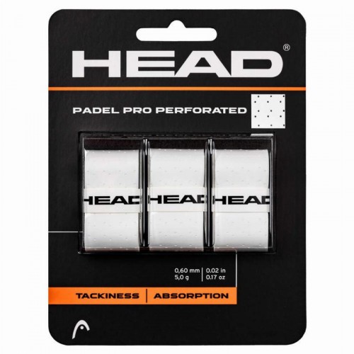 Overgrips Head Padel Pro Perforated White 3 Units Overgrips Head Padel Pro Perforated White 3 Units