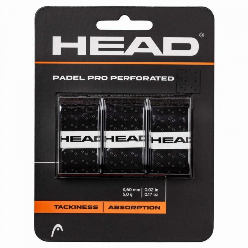 Overgrips Head Padel Pro Perforated Black 3 Units Overgrips Head Padel Pro Perforated Black 3 Units