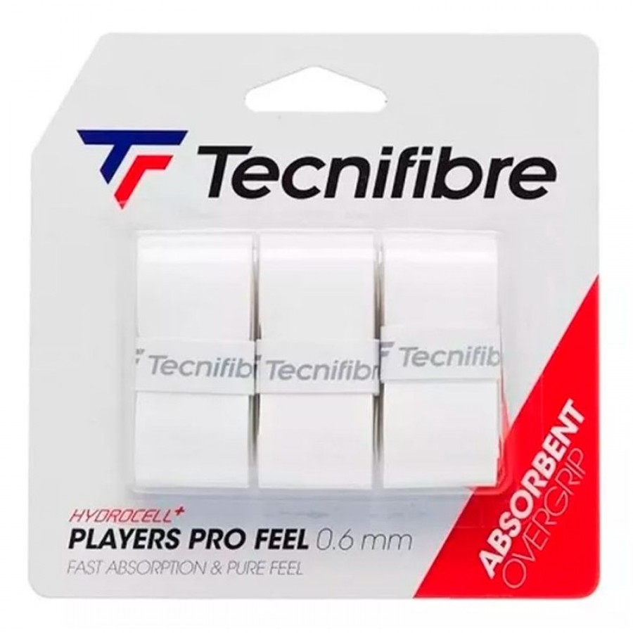 Overgrips Tecnifibre Players Pro Feel Blanco 3 Unidades  Oferta + Barato