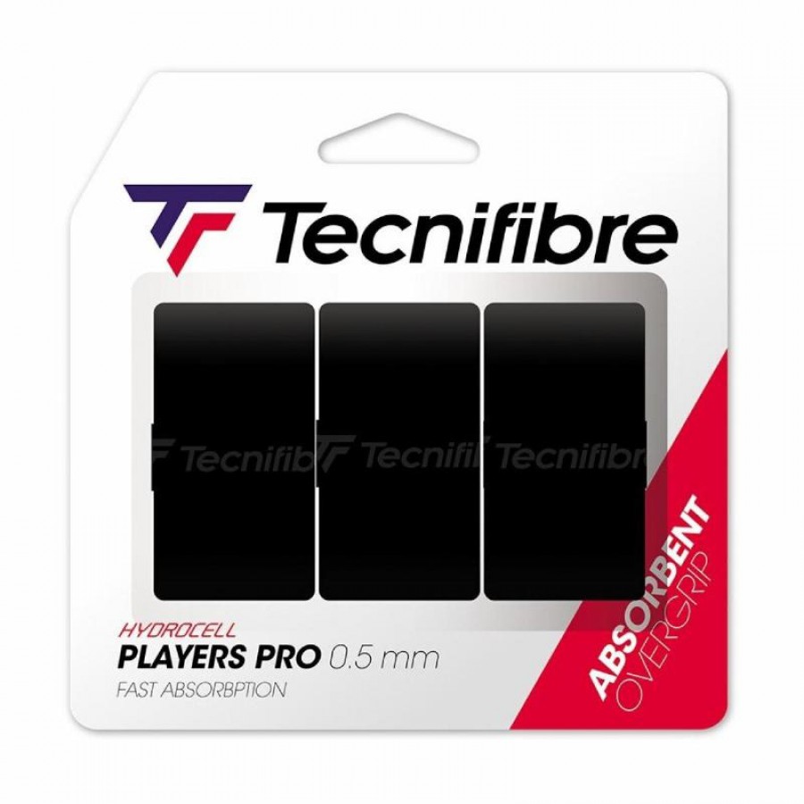 Tecnifibre Players Pro Black Overgrips 3 Units  Offer + Cheap