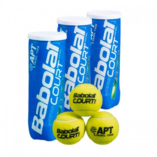 Pack 3 botes de Pelotas Babolat Court Padel Pack 3 botes de Pelotas Babolat Court Padel