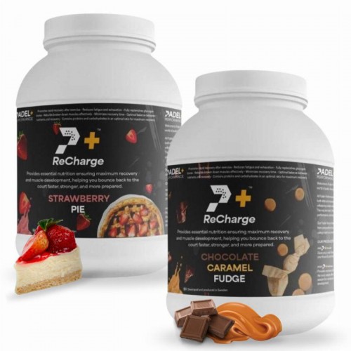 Pack Bote Padel Performance ReCharge Fresa y Chocolate Caramelo