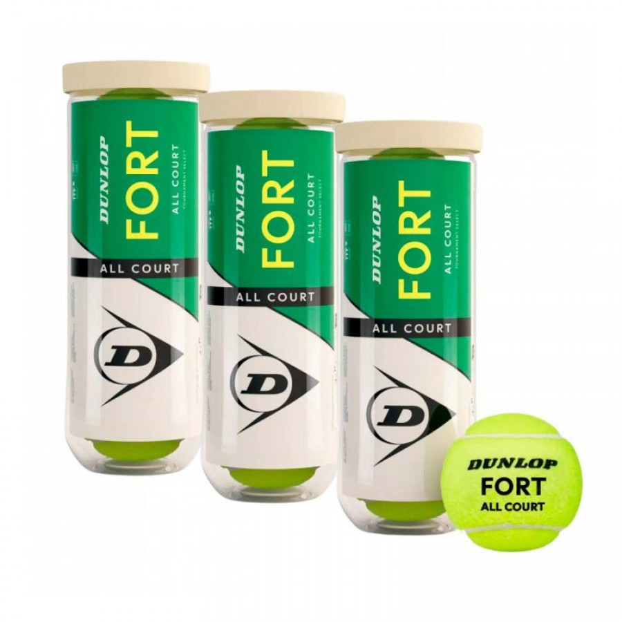 Pack de 3 Botes de Pelotas Dunlop Fort All Court  Oferta + Barato