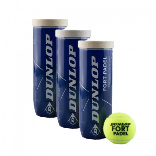 Pack de 3 Botes de Pelotas Dunlop Fort Padel Pack de 3 Botes de Pelotas Dunlop Fort Padel