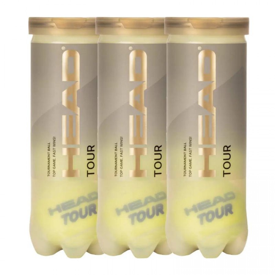 Pack de 3 Botes de Pelotas Head Tour Ténis  Oferta + Barato