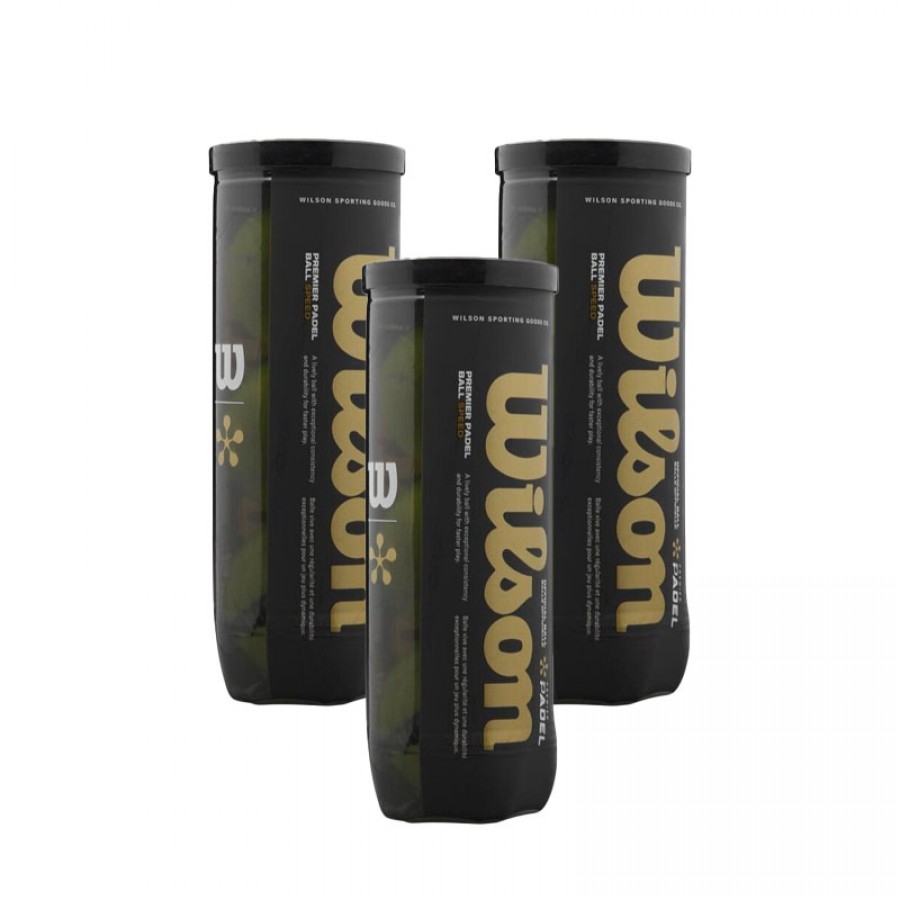 Pack de 3 Botes de Pelotas Wilson Padel Premier Speed  Oferta + Barato