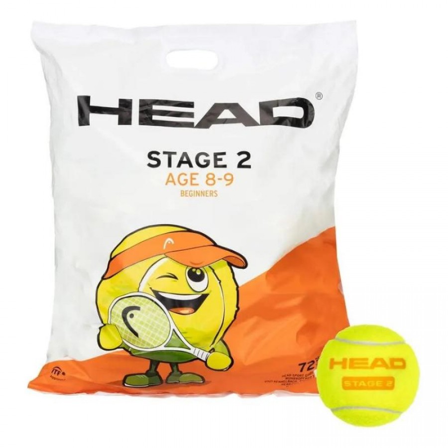 Pack de 72 Pelotas Head Stage 2 Naranja  Oferta + Barato