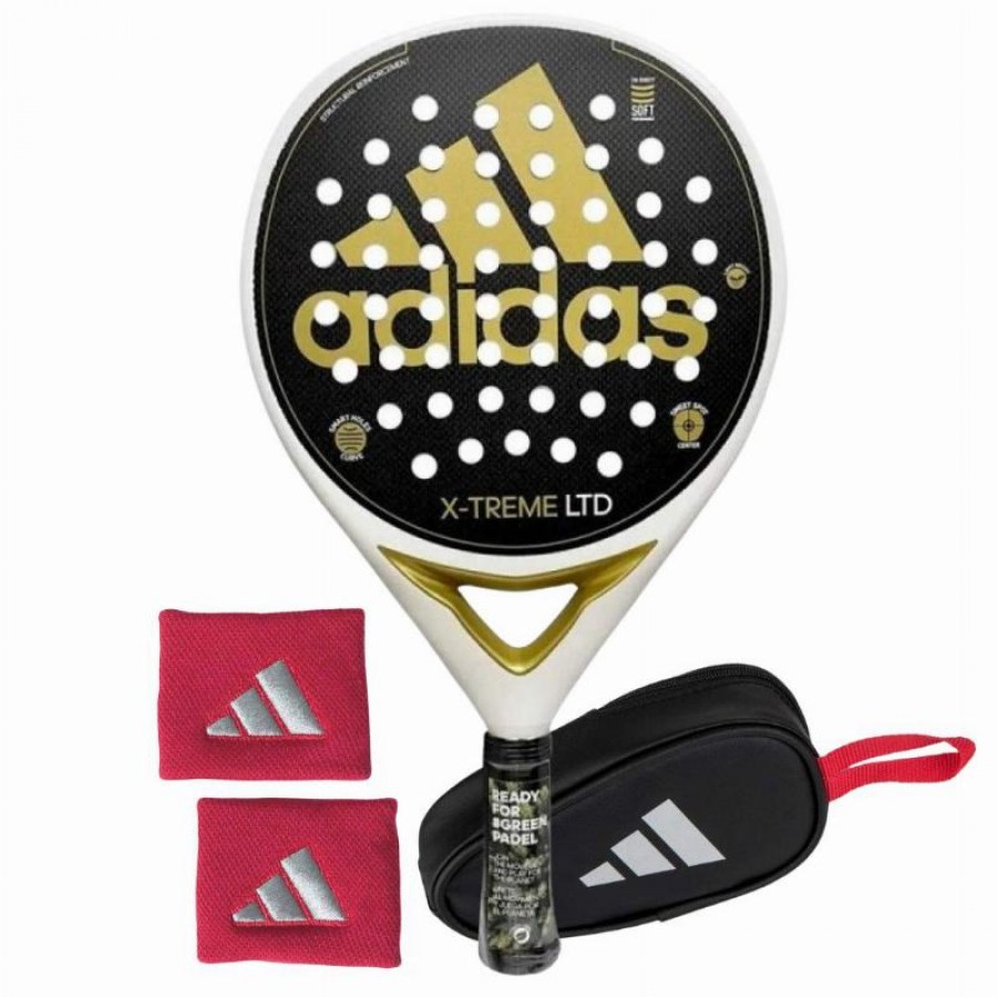 Pack Pala Adidas X-Treme Blanco Oro con Monedero y Munequeras   Oferta + Barato