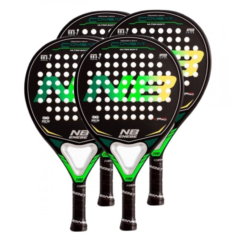 Pack Pala Enebe Combat Verde Amarillo x4  Oferta + Barato