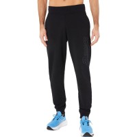 Pantalon Asics Logo Negro Gris  Oferta + Barato