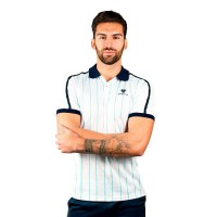 Cartri Amonet White Navy Blue Polo Shirt  Offer + Cheap