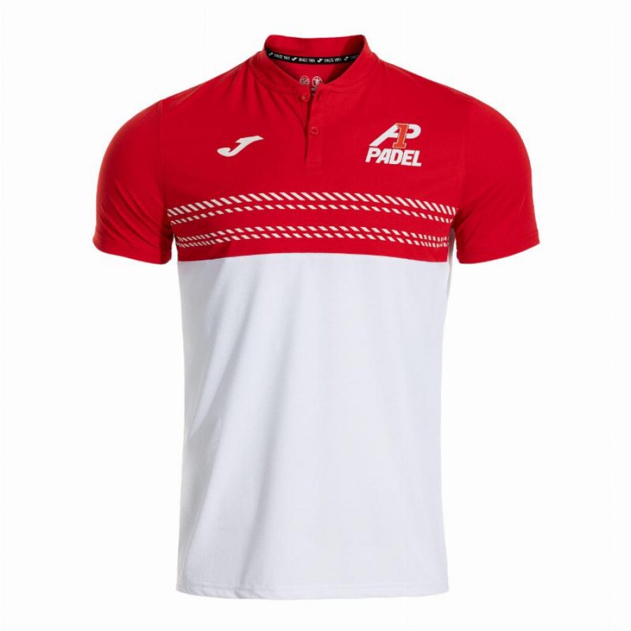 Polo Joma A1 Padel Blanco Rojo  Oferta + Barato