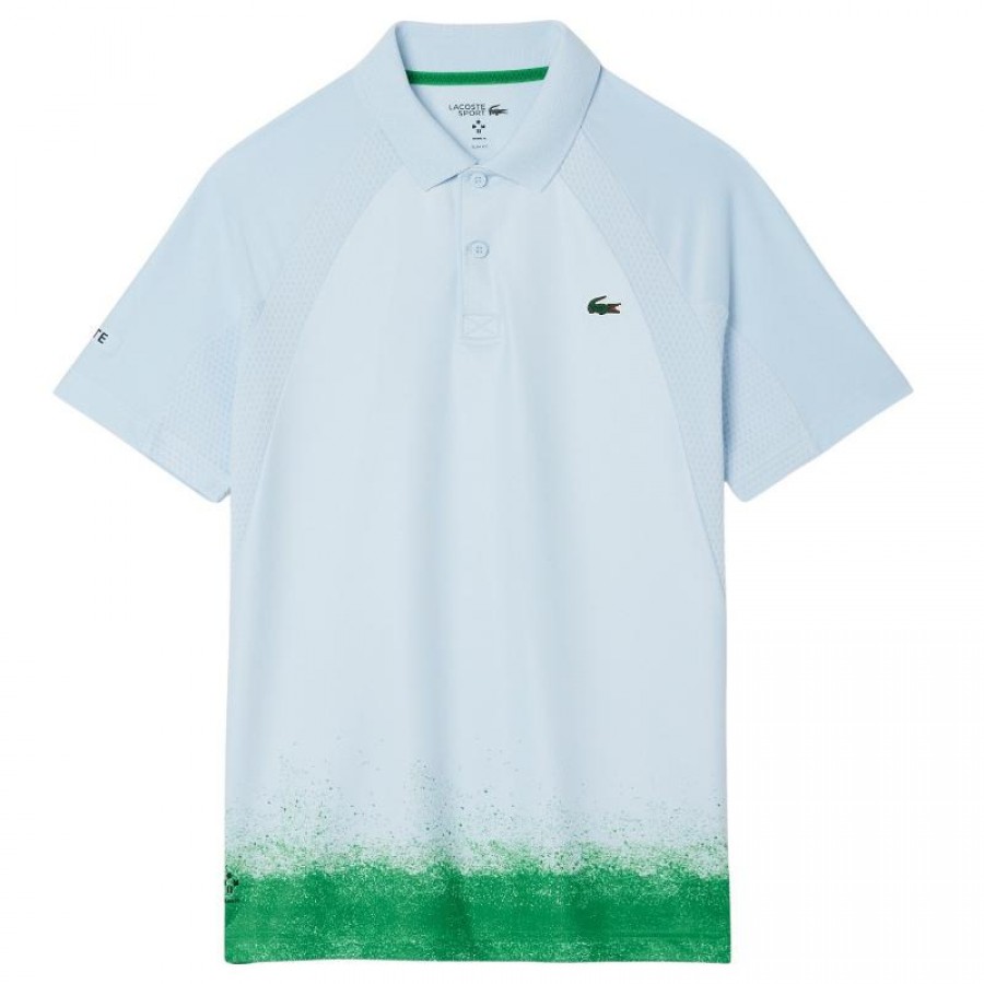 Polo Lacoste Daniil Medvedev Ultra Dry Azul Claro Verde  Oferta + Barato
