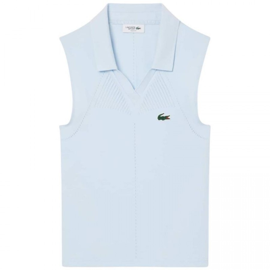 Polo Lacoste Tight Fit Azul Claro Mujer  Oferta + Barato