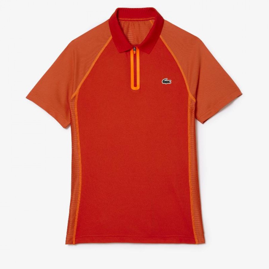 Lacoste Ultra Dry Red Orange Polo Shirt  Offer + Cheap