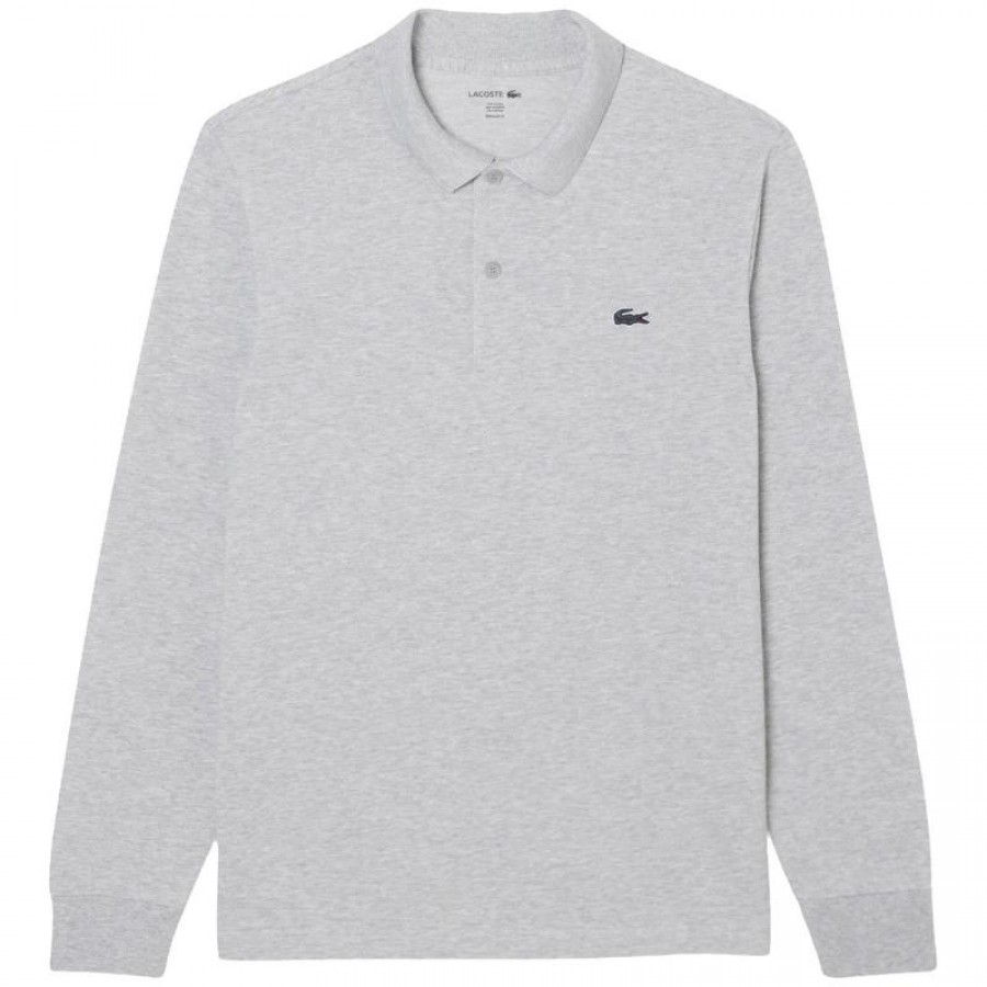 Polo Manga Larga Lacoste Regular Fit Algodon Gris Vigore  Oferta + Barato