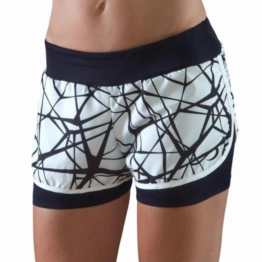 Short Endless Tech II Blanco Negro Mujer  Offre - Pas cher