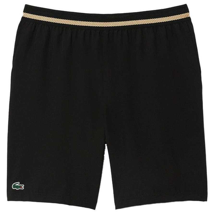 Short Lacoste Novak Djokovic Negro Amarillo  Oferta + Barato