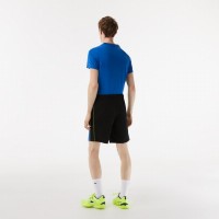Short Lacoste Sport Negro Amarillo  Oferta + Barato