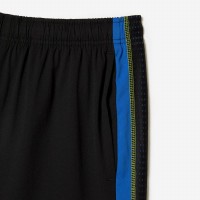 Short Lacoste Sport Negro Amarillo  Oferta + Barato