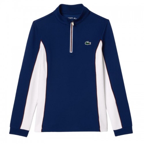 Sudadera Lacoste Ultra Dry Azul Marino Blanco Mujer Sudadera Lacoste Ultra Dry Azul Marino Blanco Mujer