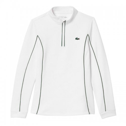 Sudadera Lacoste Ultra Dry Blanco Verde Mujer Sudadera Lacoste Ultra Dry Blanco Verde Mujer