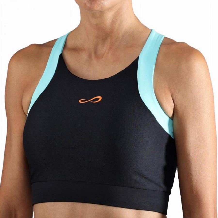 Top Endless Crop Negro Aqua  Oferta + Barato
