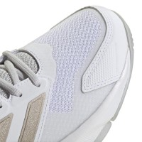Baskets Femme Adidas CourtJam Control 3 Blanc Argent Rouge  Offre - Pas cher