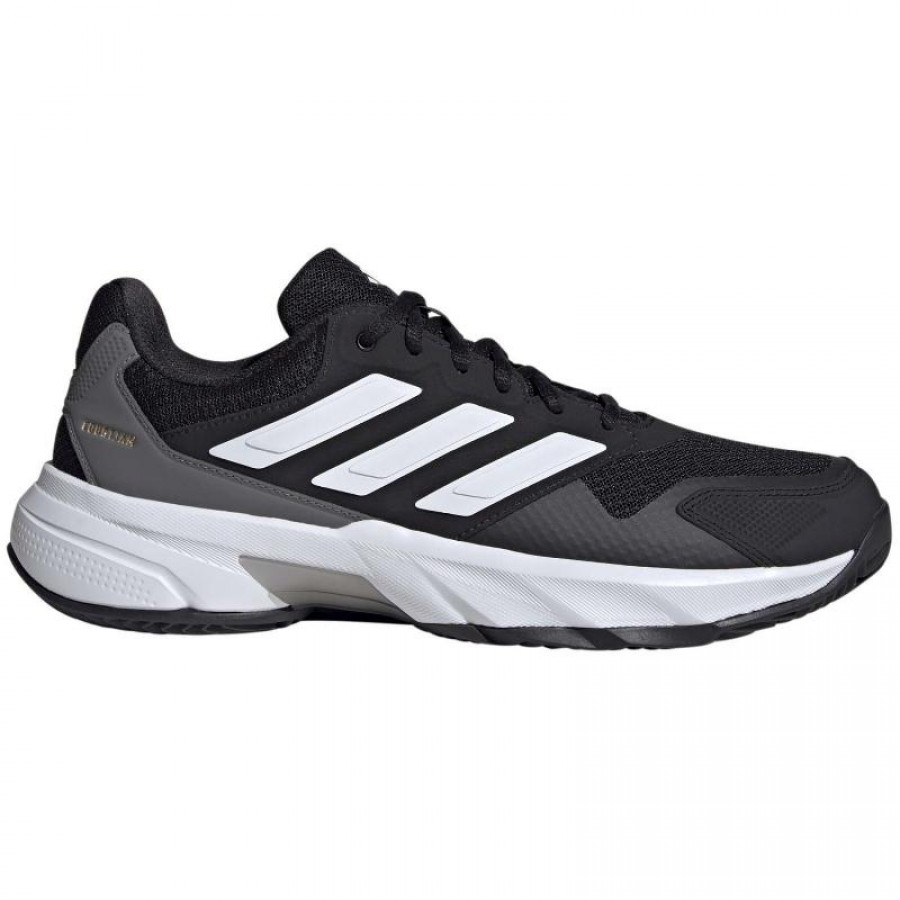 Adidas CourtJam Control Clay Black White Grey Shoes  PADELPOINT Adidas CourtJam Control Clay Black White Grey Shoes