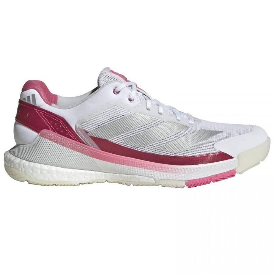 Adidas Crazyquick Boost Padel Blanc Argent Rose Baskets Femme  Offre - Pas cher