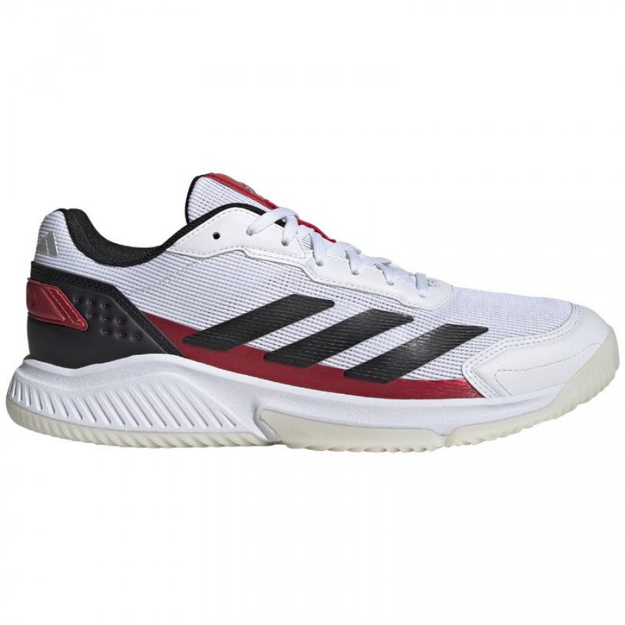 Zapatillas Adidas Courtquick Padel Blanco Negro Rojo  Oferta + Barato
