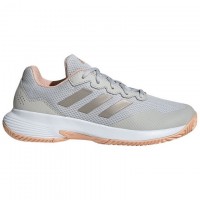 Zapatillas Adidas Gamecourt 2.0 Gris Metalizado Coral Mujer  Oferta + Barato