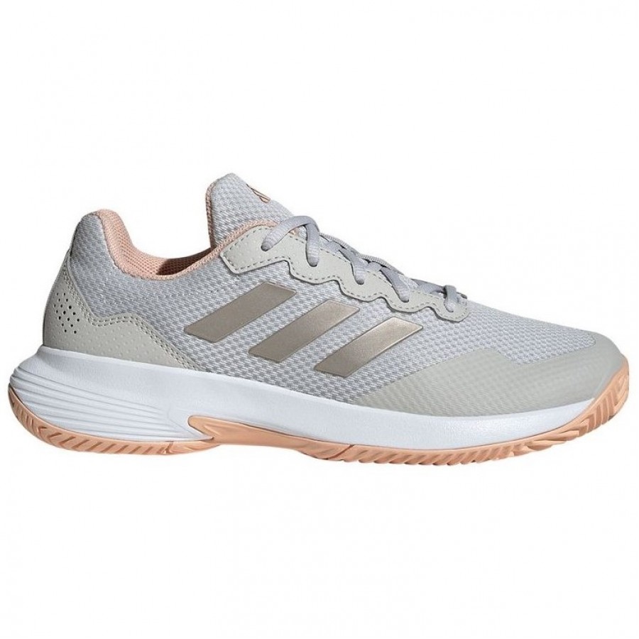 Zapatillas Adidas Gamecourt 2.0 Gris Metalizado Coral Mujer  Oferta + Barato